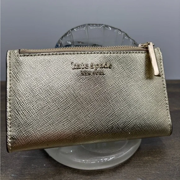 Kate Spade Gold Wallet with Metallic Finish